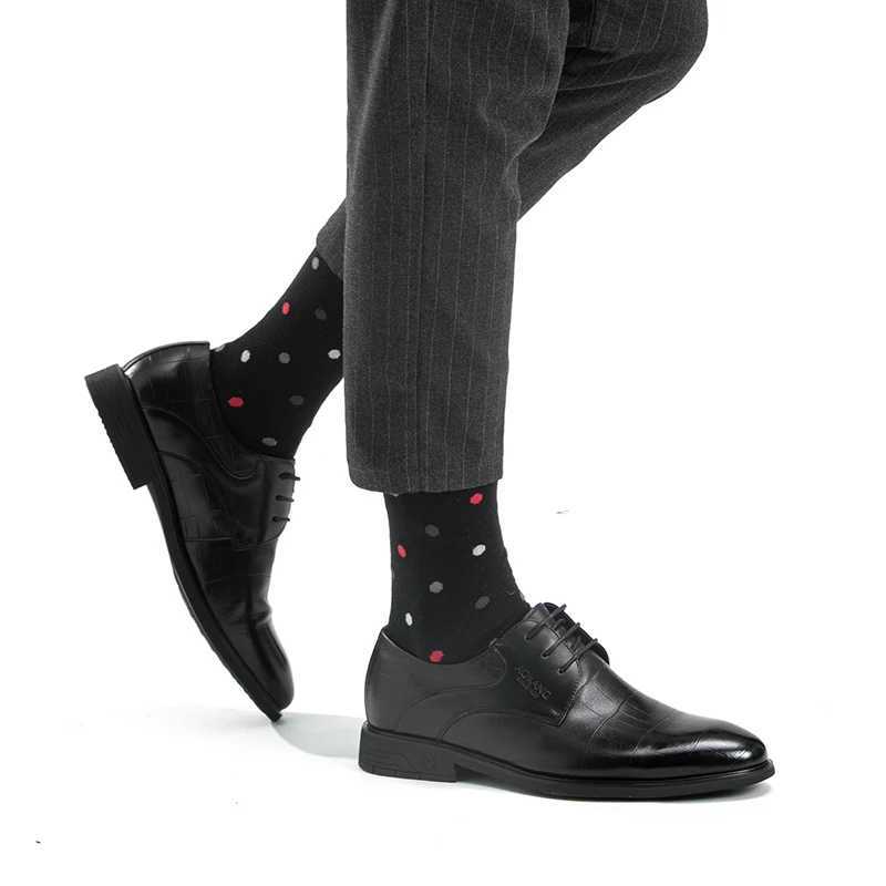 6 Pairs High Quality Business Men Socks Cotton Casual Soft Compression Fashion Design Brand Males Black Plus Size Dress Socks Z250610