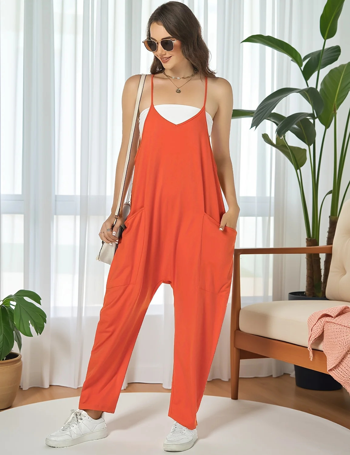 Jumpsuits for Women Casual Summer Overalls Sleeveless Spaghetti Strap Romper Jumpers Trendy Beach Vacation Outfits 250610