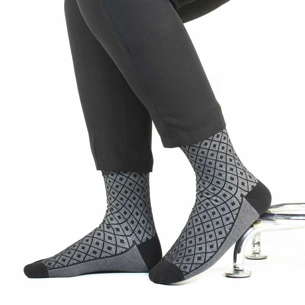 5 Pairs Mens Cotton Classic Mid-Calf Business Round Neck Four Seasons Socks Comfortable Breathable Work Socks Z250610