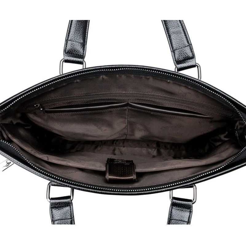 New Luxury Cow Leather Mens Business Bag Classic Black Handbag Male Briefcase Cowhide Laptop Office Bags for Men Suitcase W250610