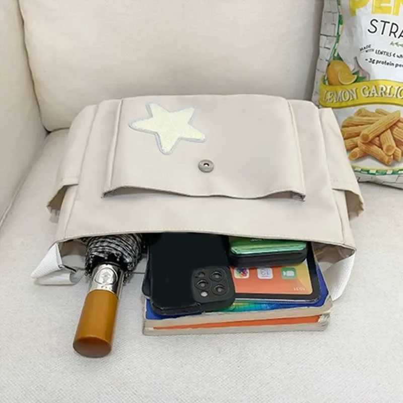 Women Star Pattern Y2k Messenger Bag Casual Tote Lady Simple Large Capacity Shoulder Bag Girl Travel School Bookbag Handbag XJ250610