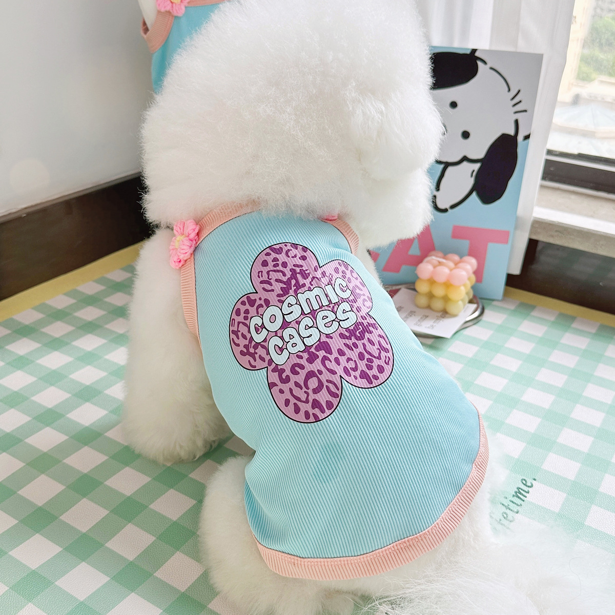 Korean ins style pet dog cat clothes Teddy Bichon Poodle Yorkshire ice silk cotton vest