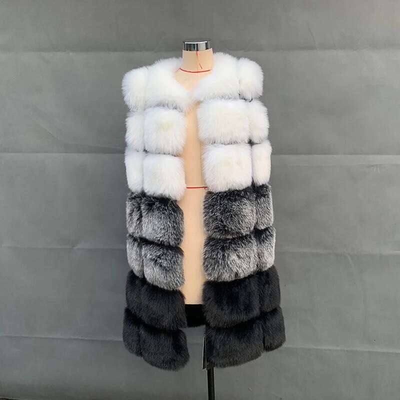 FANPUGUIZHEN-Faux Fox Vest for Women, Thick Warm Long Fur Coat, Female Fashion, Autumn, Winter, High Quality