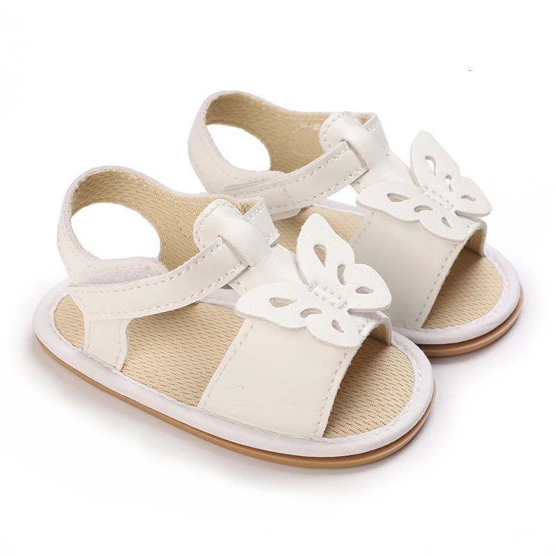 Golden 0-18M Baby Girl Sandals With Butterfly Bow High-Quality Soft Sole Anti Slip Exposed Toe Summer Outdoor First Walking 250611