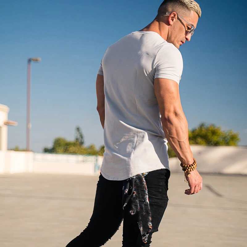 New Arrival Mens Muscle Sports T-Shirts Fashion Tees Tops Short Sleeve Athletic Workout Gym Clohting Slim Fit T Shirts for Men Z250611