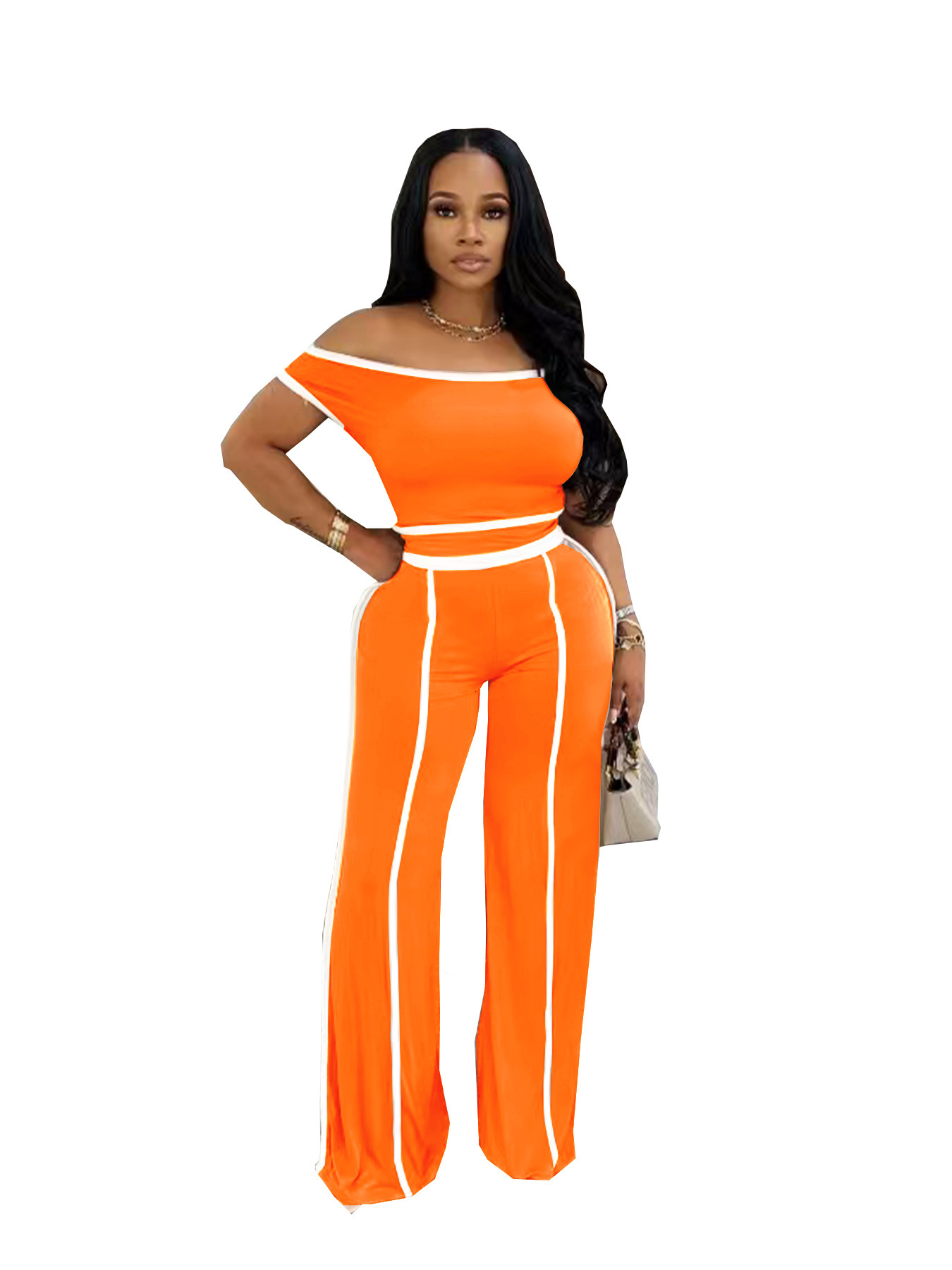 Womens Two-Piece Tracksuit Set - Fashionable Colorful and Casual Sports Outfit for Everyday Wear
