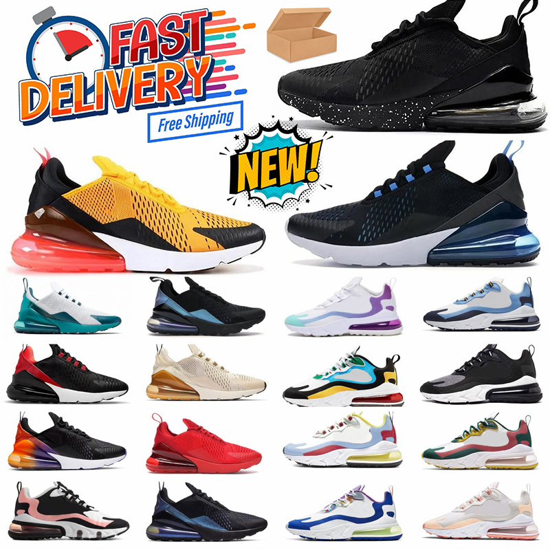 Free shipping Designer 270s Sports OG Running Shoes Womens Mens Triple White Black Barely Rose Red Guava Ice Blue Platinum Volt Outdoors Jogging Sneakers with box