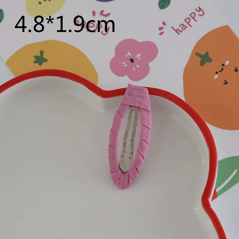 100 PCS/Lot Ribbon Covered Snap Clips For Baby Hairpins DIY Accessories 5CM 250611