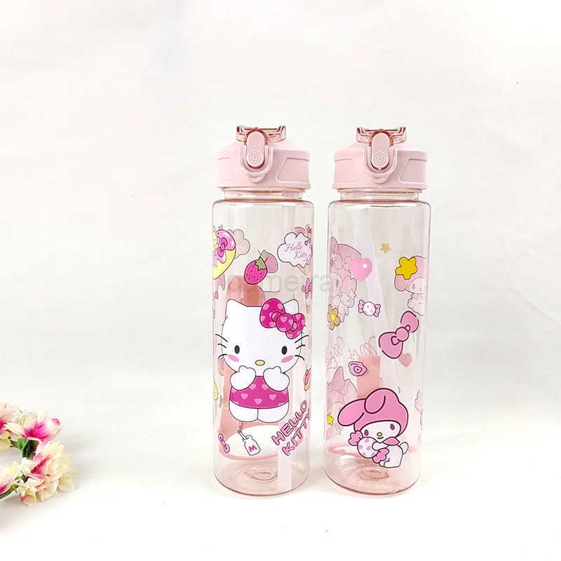 Sanrio 800ML MINISO Kuromi My Melody Hello Kitty Water Cup Girls Cup Cartoon Anime Lightweight Outdoor Sports Water Cup New Kawaii XJ250611