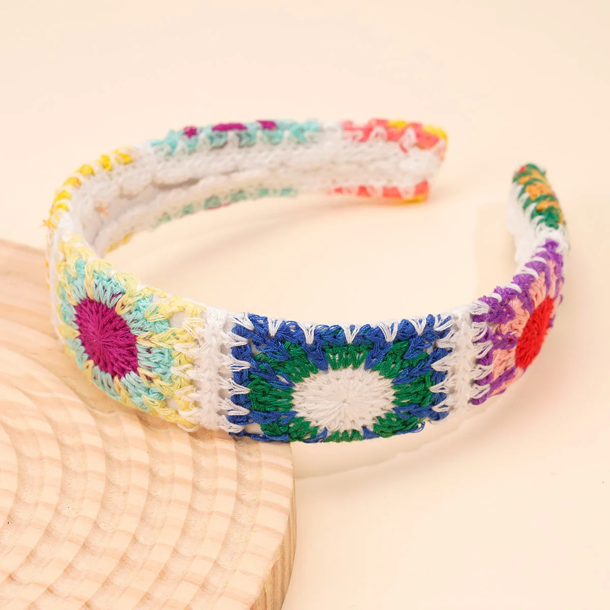 Knitted Headband Bohemian Style Summer Seaside Vacation Handmade Head Band Hair Accessories for Women Girls 250610