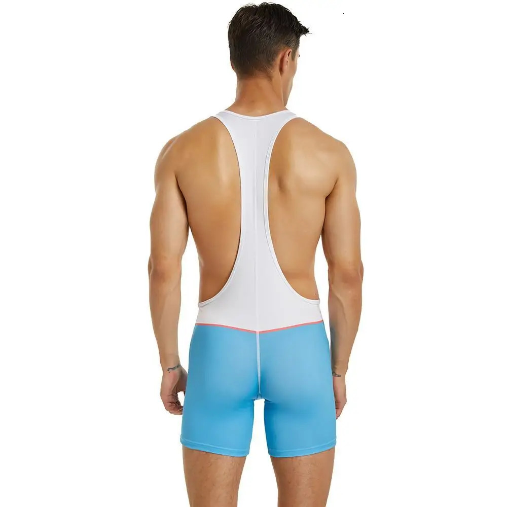 TAUWELL Men Undershirts Onepiece Vest Bodysuit Shorts Wrestling Singlet Bodybuilding Jumpsuit Gym Fitness Workout Sportwear 250609