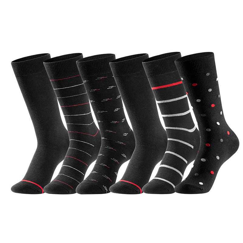 6 Pairs High Quality Business Men Socks Cotton Casual Soft Compression Fashion Design Brand Males Black Plus Size Dress Socks Z250610