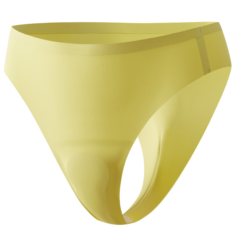 Manufacturer wholesale summer ice silk seamless anti awkward thread 7A latex silk antibacterial crotch sports yoga triangle women's underwea