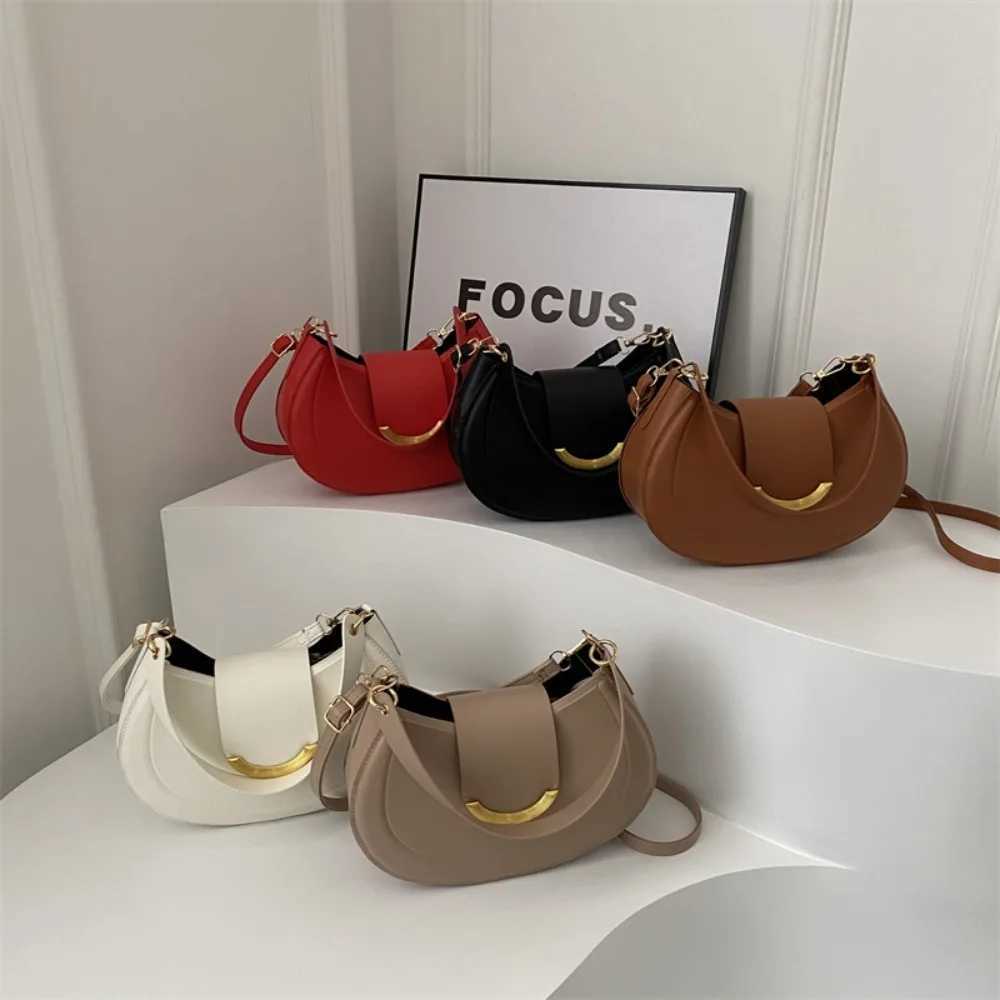 Daily Casual Commuting Bag Handbag Solid Messenger Bag Trendy Lady Shoulder Bag PU Leather Underarm Bag XJ250610