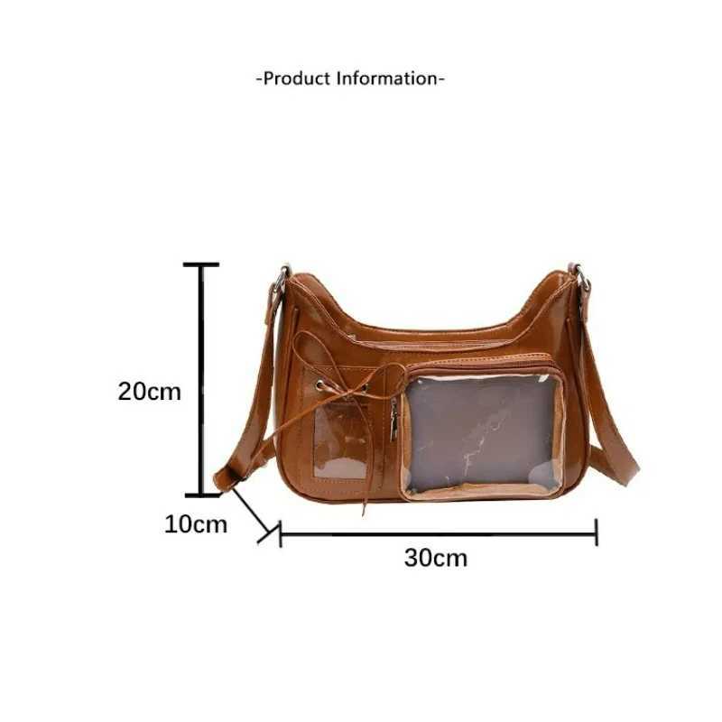Y2k Japanese Harajuku Shoulder Bag Womens Transparent Ita Bag Girls School Crossbody Bags for Women Female Designer Handbags XJ250610