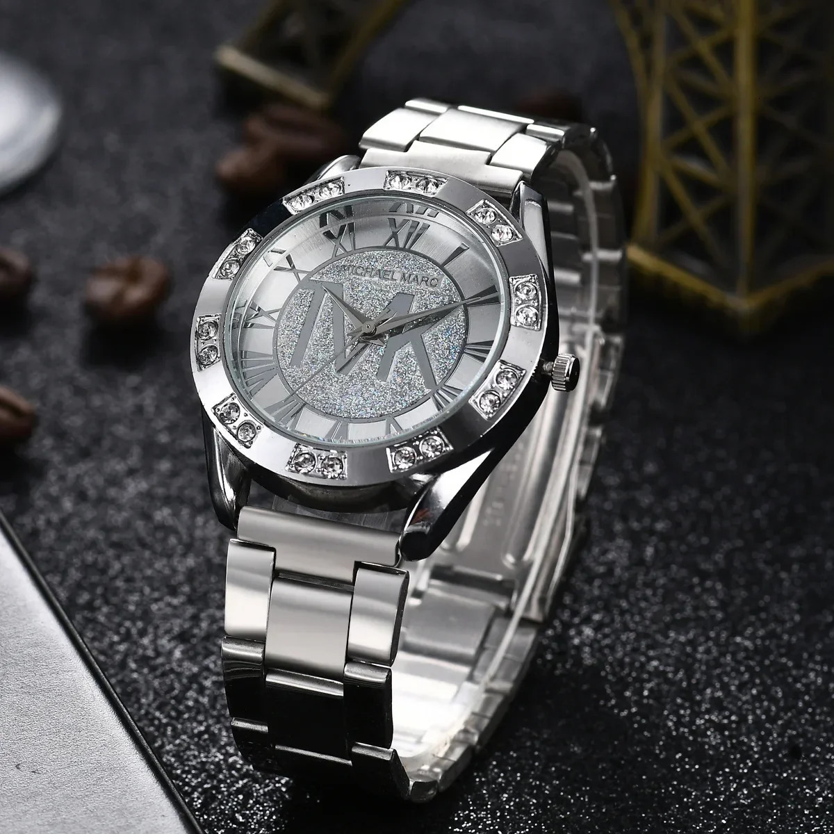 Women Crystal Diamond Watches Gold WristWatch Stainless Steel Womens Watch Clock Leisure Reloj Mujer TVK 250606