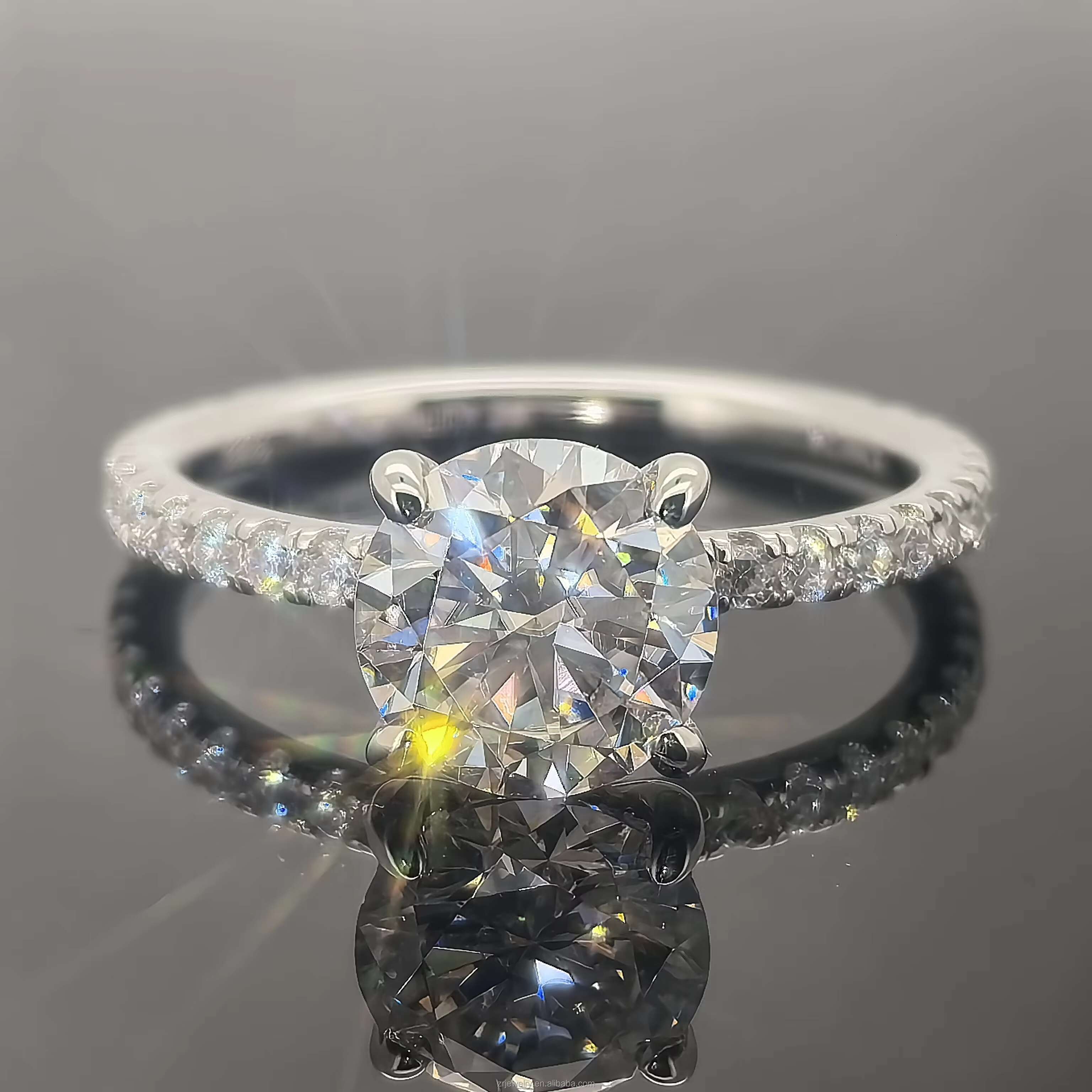 5ct Moissanite Rings Round Cut Jewelry Wholesale Gra Certified Vvs Engagement Wedding Moissanite Ring