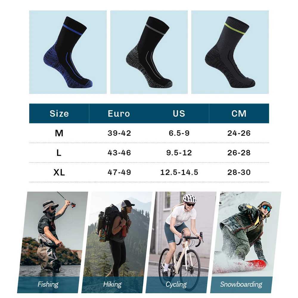Men Waterproof Socks Breathable Athletic Socks Outdoor Hiking Wading Camping Winter Snow Warm Skiing Socks Riding Sports Socks Z250610
