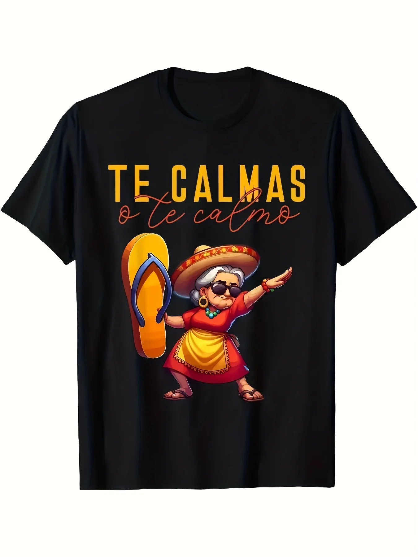 Vibrant Mexican Heritage Designer T-Shirt - Relaxed Fit Fun Graphic Tee for Moms - Spanish Expression Te Calmas O Te Calmo 100% Cotton Summer Tops 202