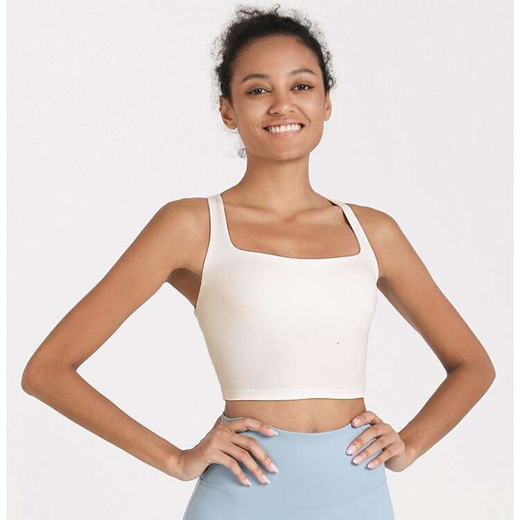 DHEssentials Womens Padded Sports Bra Yoga Tank U Back Longline Crop Top for Running Workout Gym Activewear a4