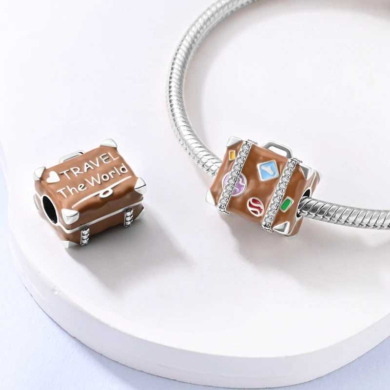 Charms 925 Silver Travel Rome Paris Italy Plane Dangle Charms Fit Original Pan Bracelet Beads Making Pendants Jewelry XJ250611