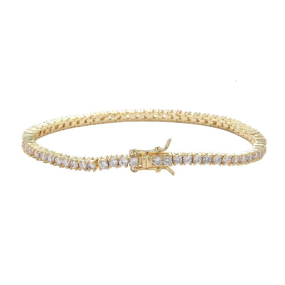 2.5mm CZ Bling Jewelry Brass Men And Women Tennis Bracelet For party Gift BB222