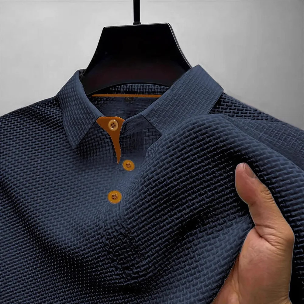 High Quality Summer Trendy Casaul Short Sleeved Tshirt Polo Collar Men Tee 250610
