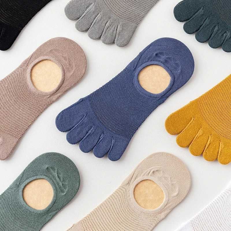 3 Pairs/lot Mens Socks Fashion Casual Soft Breathable Finger Boat Sock High Quality Mesh Casual Socks for Men Sweat-absorbing Z250610