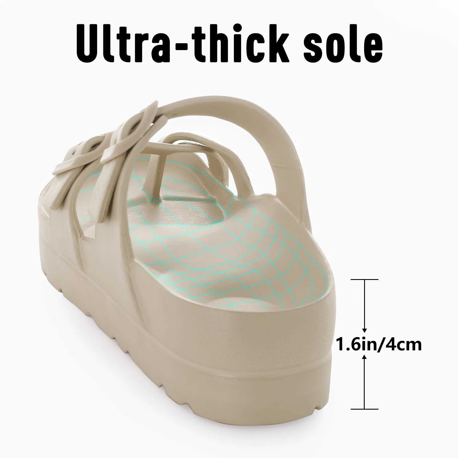 Crar Fi Platform Sandals Women EVA Insole with Arch Support Adjustable Buckle Slippers Female Outdoor Beach Slides XJ250610