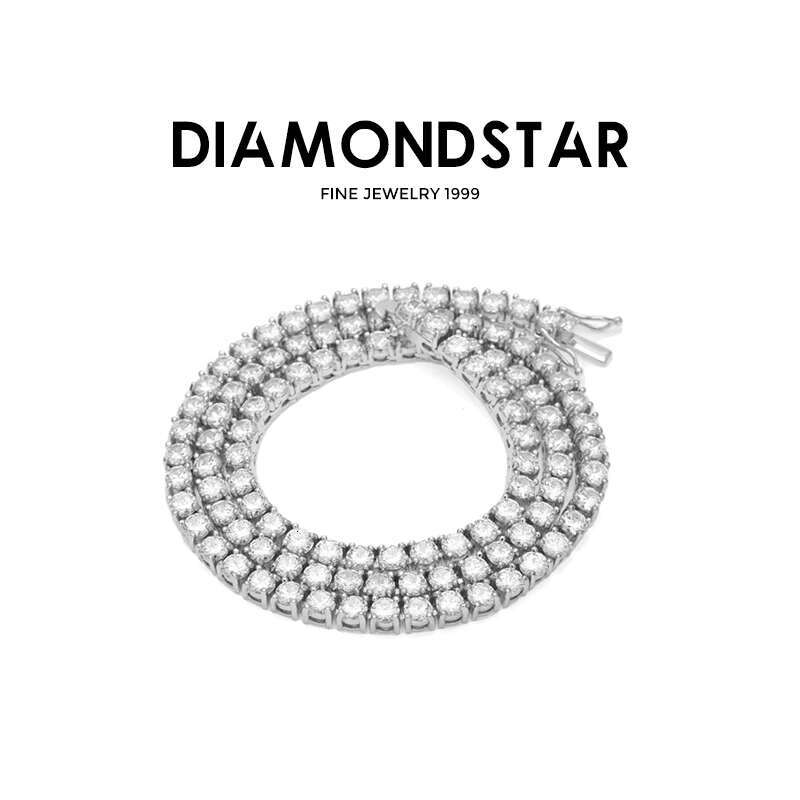 OACOCA Hip Hop Moissanite Necklace Fine Jewelry 925 Sterling Silver VVS VS Diamond Necklace Custom Jewelry 14k 18K Tennis Chain