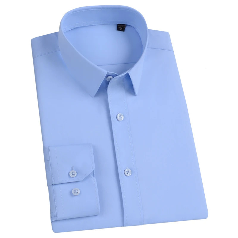 Quality Men Shirt Bamboo Fiber Long Sleeve Anti-Wrinkle Non-ironing Slim Fashion Casual Business Office White Formal Shirt 5XL 250611