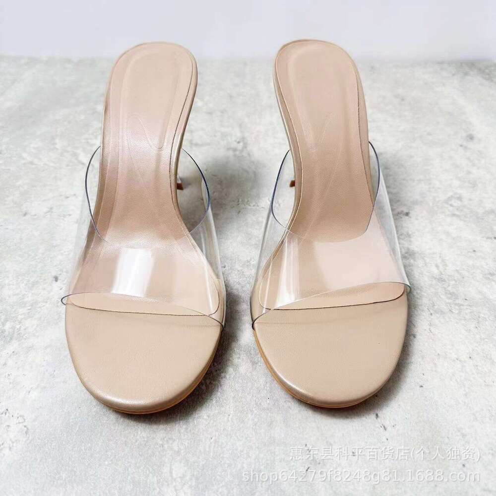 Transparent Sandals for Women 2023 Summer New TRF Plastic Fashion Peep Toe High Heels Outdoor Casual Elegant Slippers