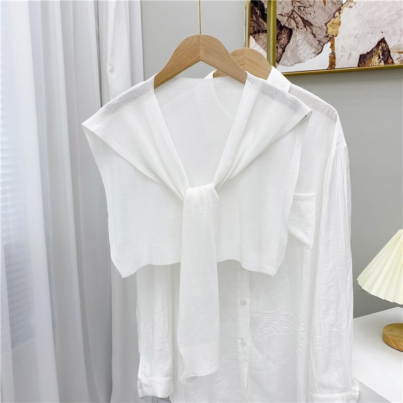 K983 2024 Ice Silk Thin Breathable Comfort Shawl Fashionable Versatile Solid Color Sunscreen Shoulder Air Conditioning Knitted Shawl
