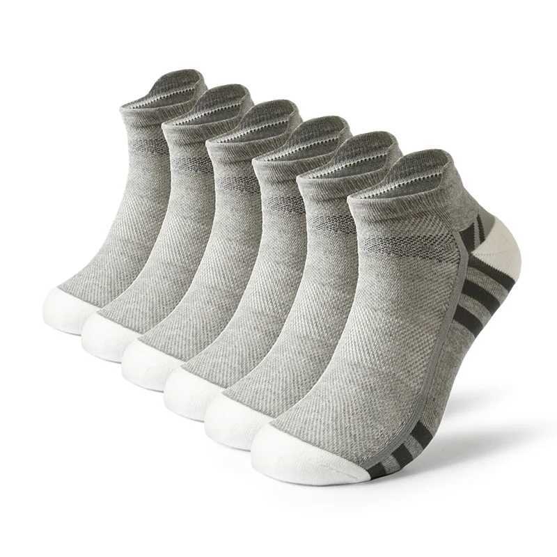High Quality 6 Pairs Mens Sports Socks Casual Breathable Comfortable Running Man Socks New Plus size EU39-46 Z250610