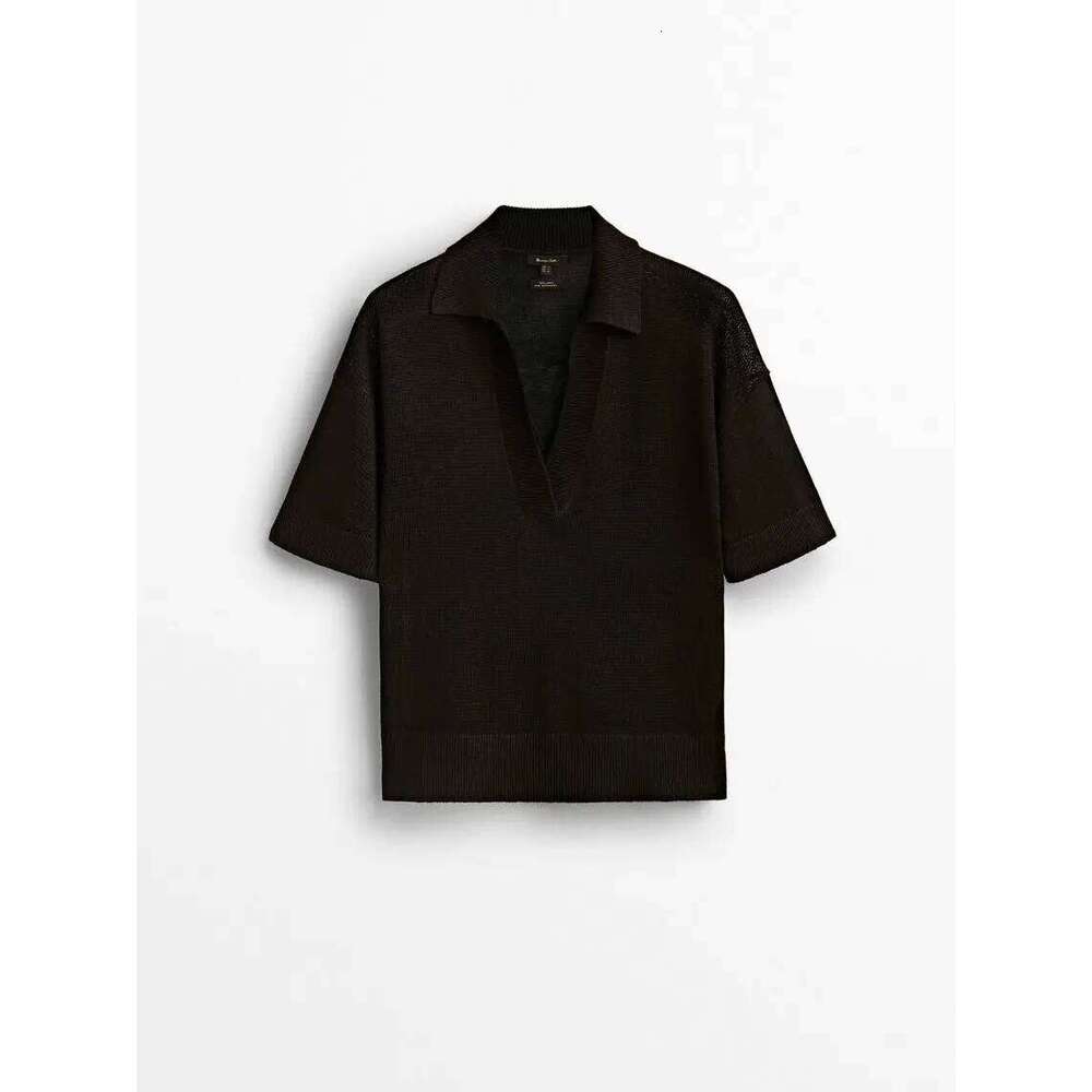 Ethereal MD 2025 massidutti spring new style of Women's casual linen short-sleeved polo shirt