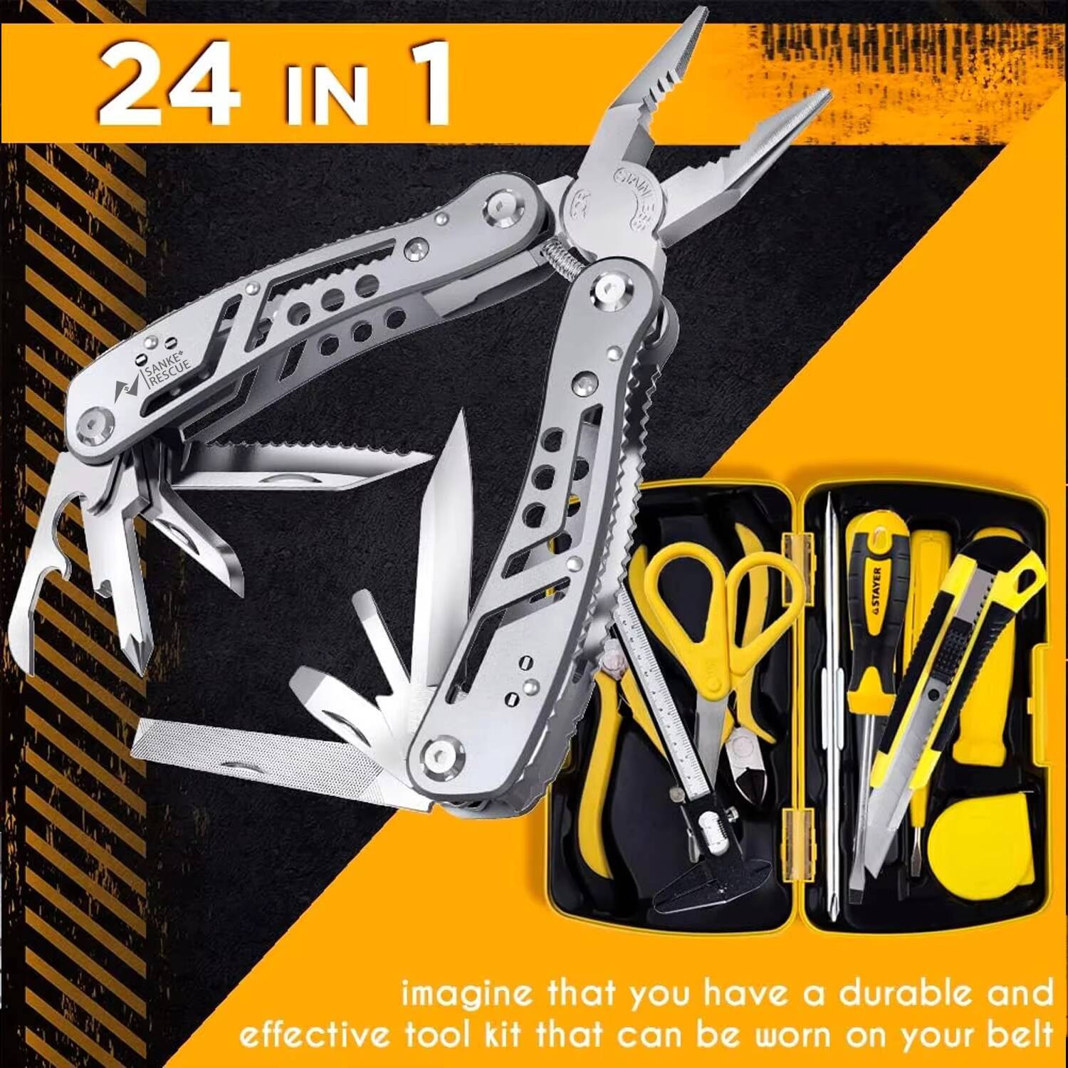 Multitool 24 in 1 Pocket portable Outdoor Plier Army Knife Heavy Duty new Stainless Steel purpose Tool for Hunting Hiking Camping tues