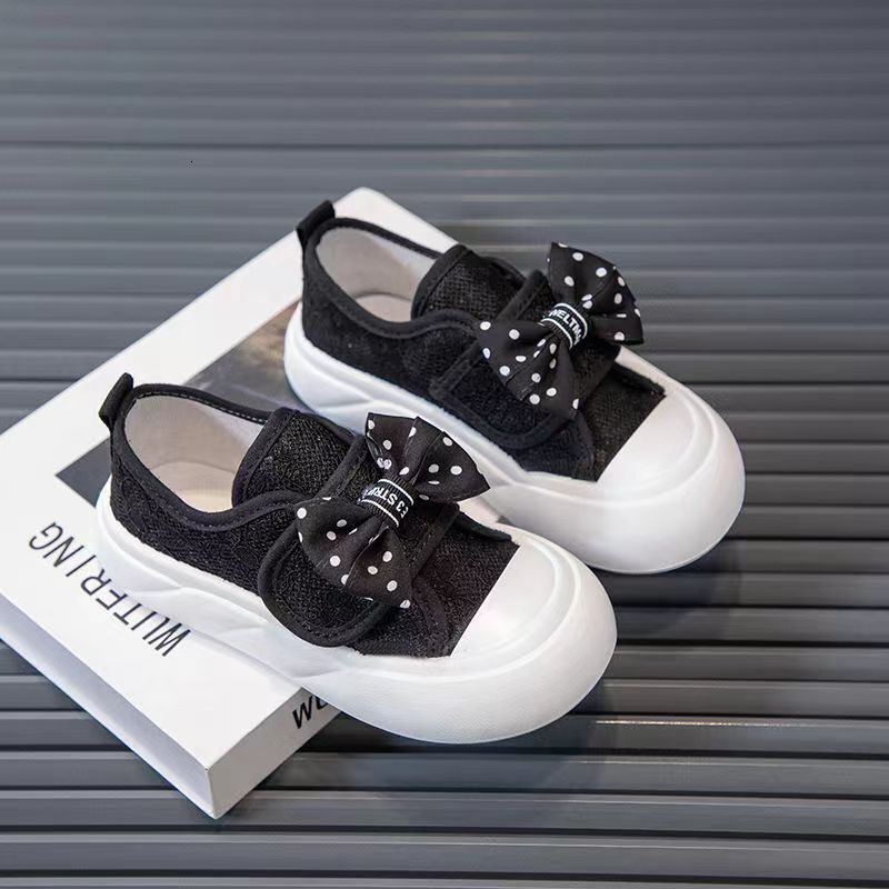 Ddmyshoesvip Children S children's shoes Canvas Girls Bowknot Spring New Style Toddler Soft Sole Casual Baby Shoes