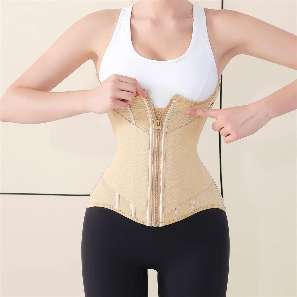 Women Body Shaper Tummy Control Slimming Waist Underwear U shape Zipper Shapewear 250610