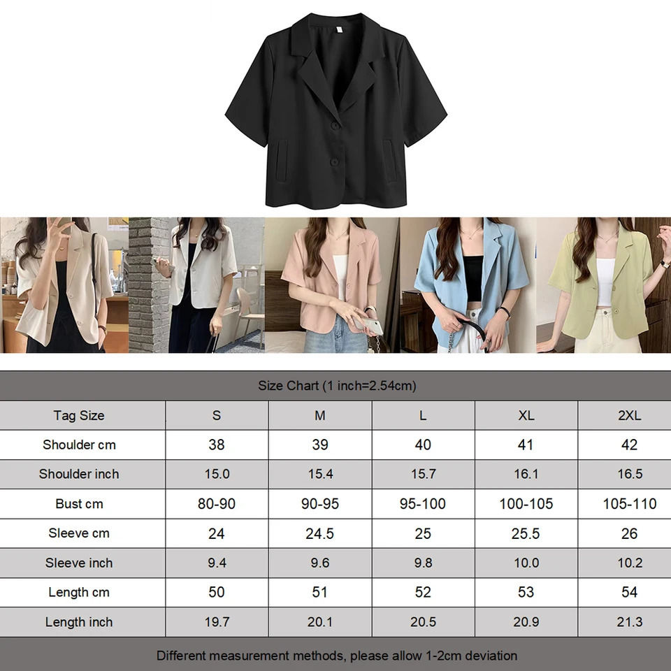 Summer Blazers Women Simple Leisure Loose Korean Style Youth Single Breasted Ladies Temperament Fashion Classic 250610