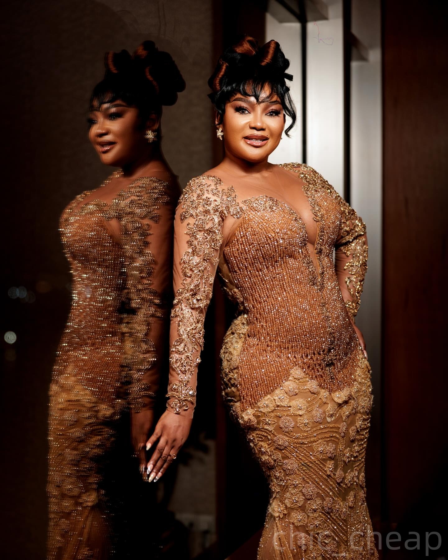 Brown Mermaid Prom Dresses 2025 Illusion Beaded Lace Luxurious Evening Formal Party Second Birthday Engagement Gowns Plus Size Dress For Special Occas