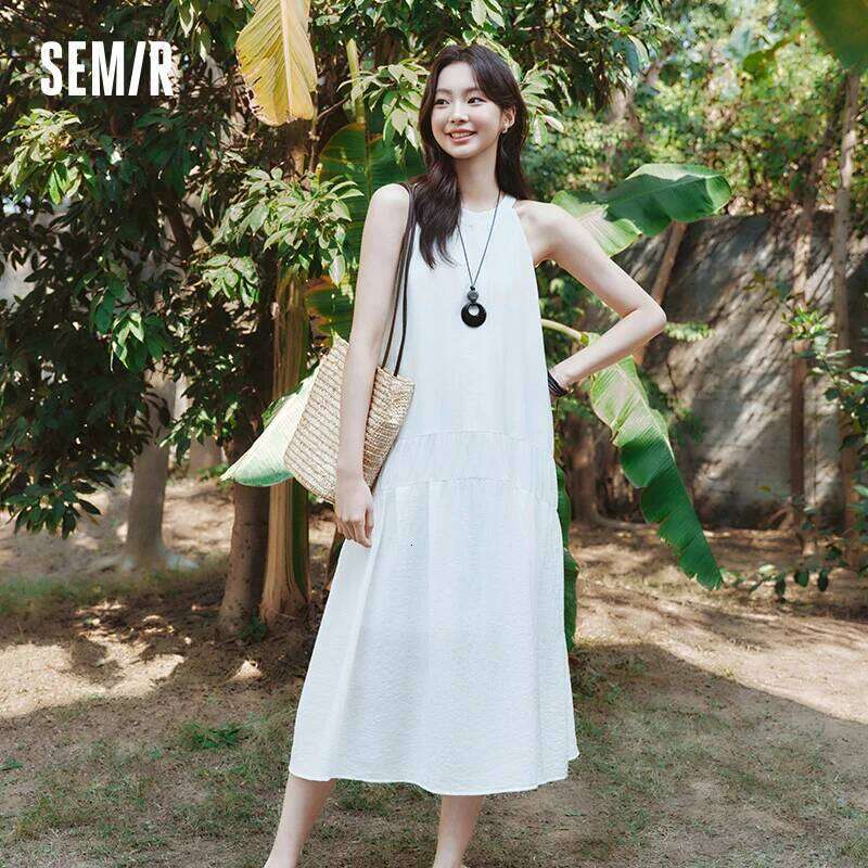 Semir Women Beach Vacation Halter Two-Way Long Dress 2025 New Summer Bowknot Design for Stylish and Romantic Outfits