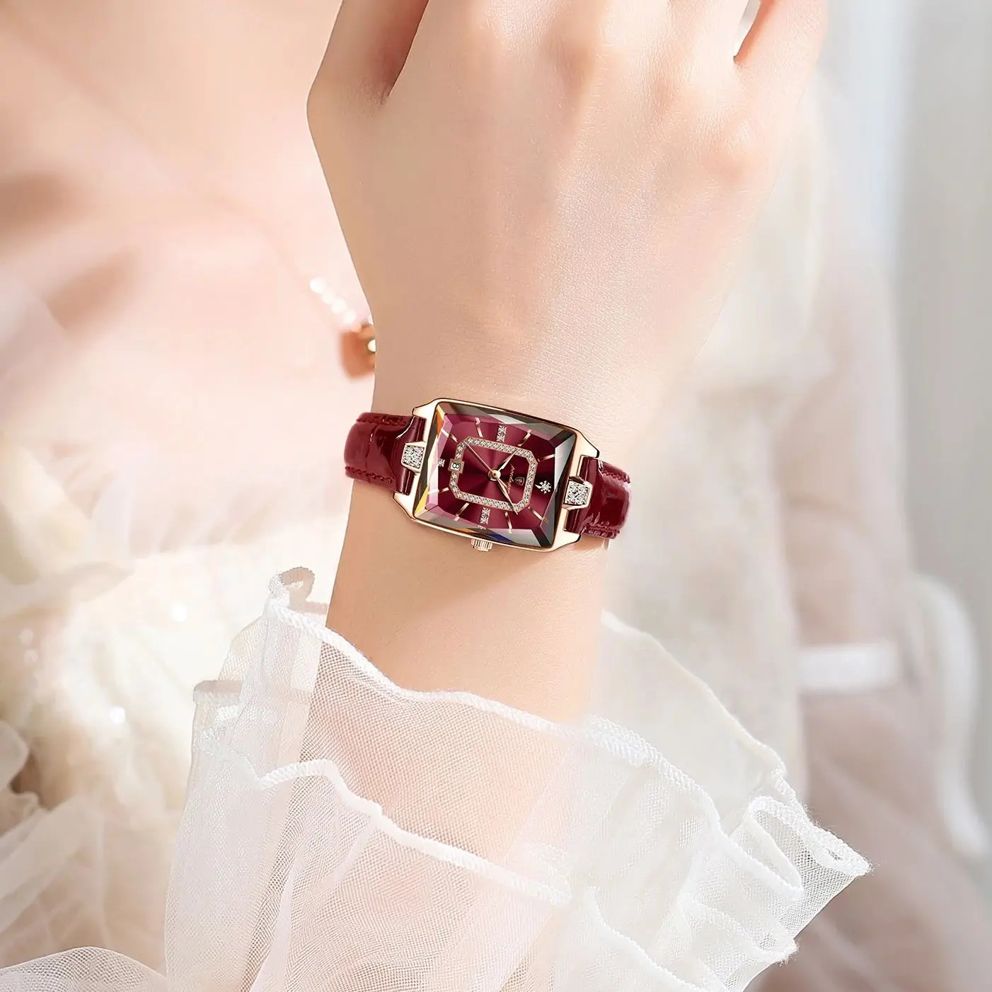 POEDAGAR High Quality Women Wristwatch Waterproof Date Rectangle Watch For Woman Leather Quartz Womens Watches RelojBox 250606