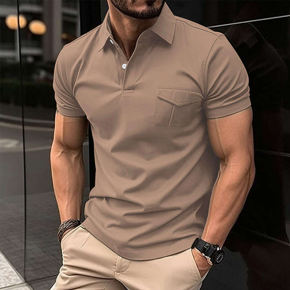 Autumn New With Pocket Men's Sports Polo Shirt B5