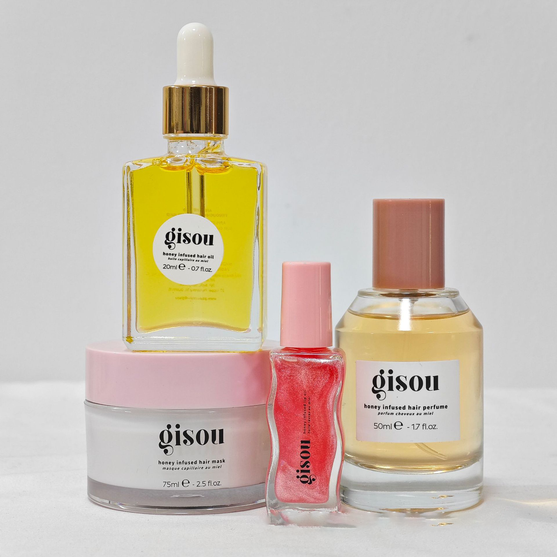 Gisou Glossy Lip Balm Moisturizing Facial Cream Hair Perfume Hair Essential Oil 4-piece Set
