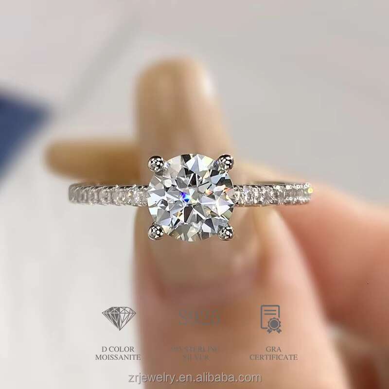 5ct Moissanite Rings Round Cut Jewelry Wholesale Gra Certified Vvs Engagement Wedding Moissanite Ring