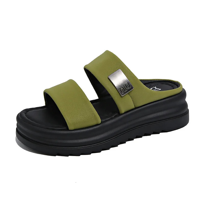 Womens Slippers Wedges Open Toe Outdoor Casual Slippers Round Toe Sandals Summer Outdoor Beach Shoes Fashion Pantuflas Mujer 250609