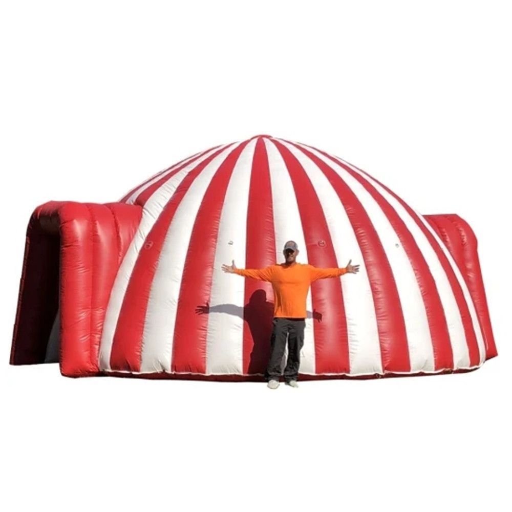 10mLx10mWx6mH (33x33x20ft) Oxford Red White Circus entrance Inflatable igloo tent high quality pop up full dome party entry shelter for outdoor event