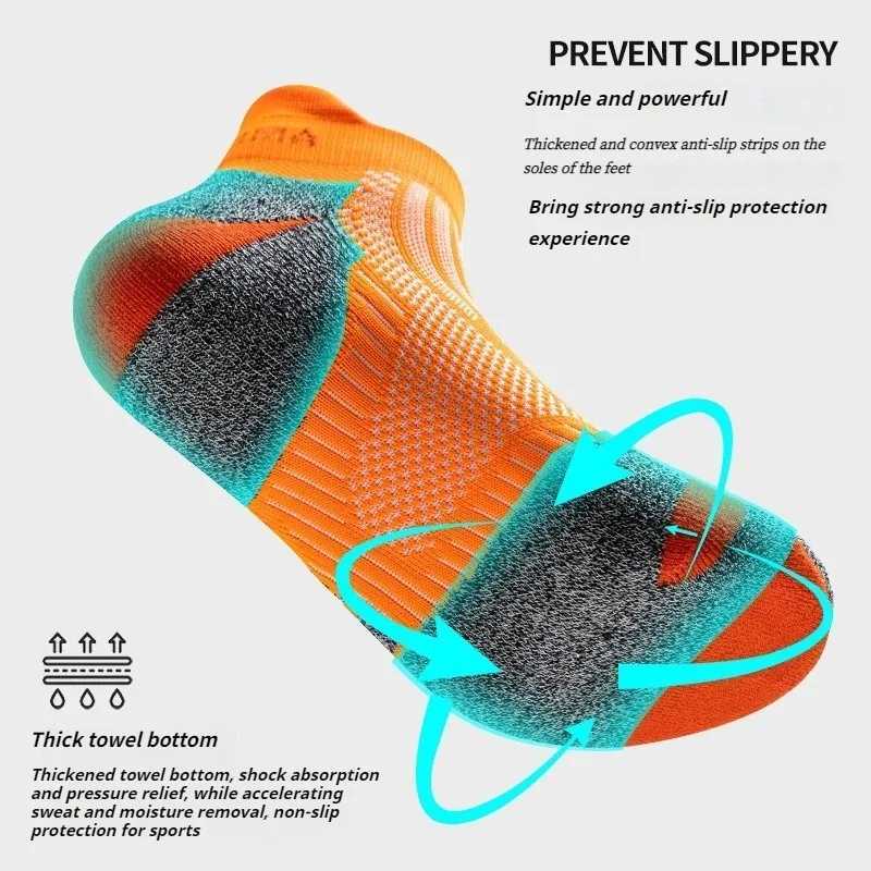 Professional Marathon Running Ankle Socks Men Women Outdoor Thick Cushion Breathable Mountaineering Hiking Badminton Sports Socks Z250610