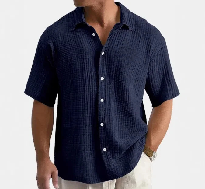 Breathable Hawaiian Style Shirt Mens Summer Loose Casual Short Sleeved Shirt Beach Vacation Street Wear 250611