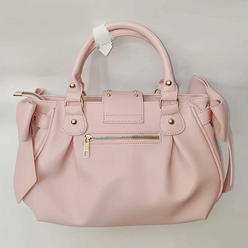 Harajuku Bow Pink Hand Bag Purse Women Japanese Style Soft Casual Crossbody Bag Ladies Sweet Cute Large Capacity Shoulder Bags XJ250610
